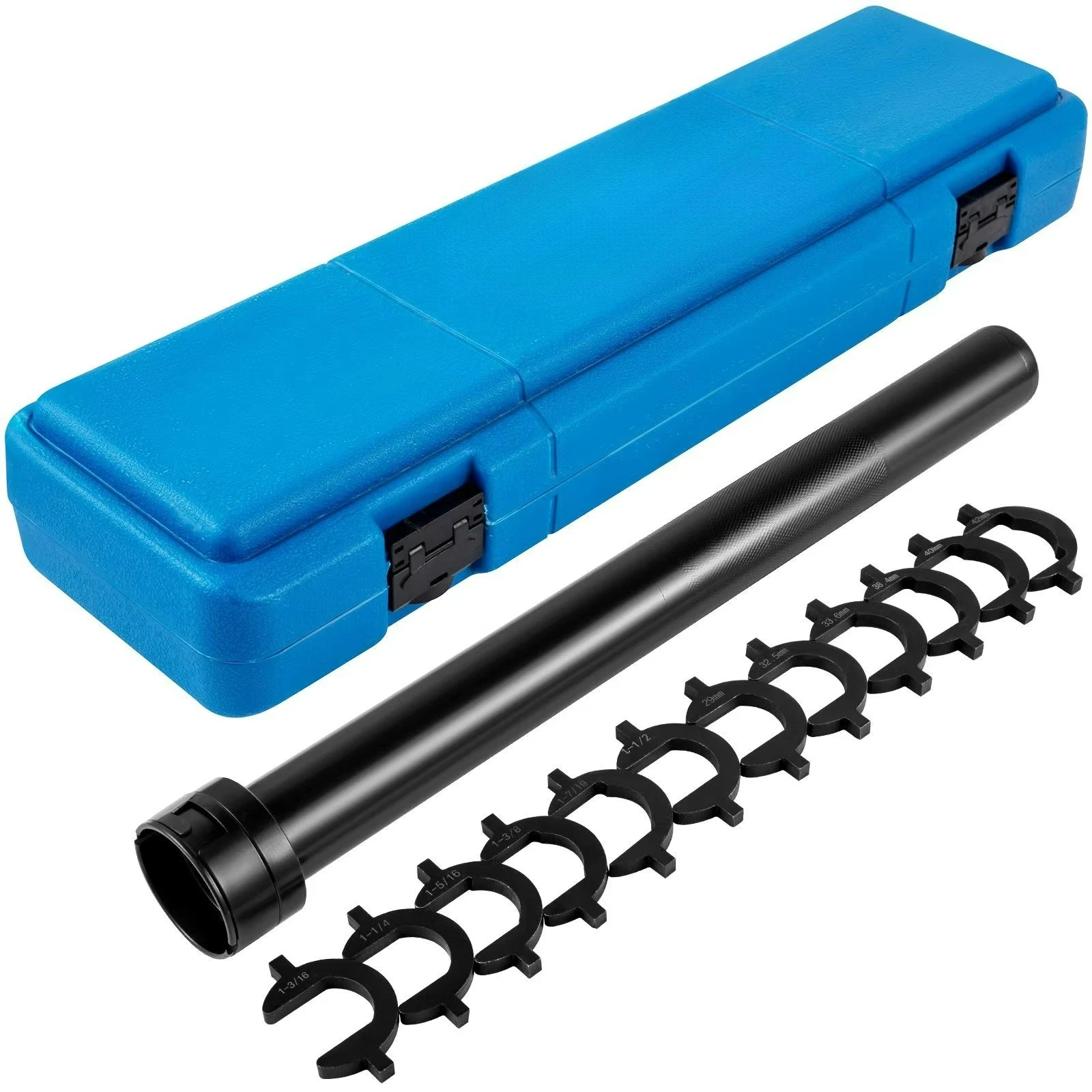 13-Piece Heavy-Duty Steel Inner Tie Rod Removal Tool Kit 1/2 Inch Drive Tube Crowfoot Adapters for Vehicle Car Disassembly