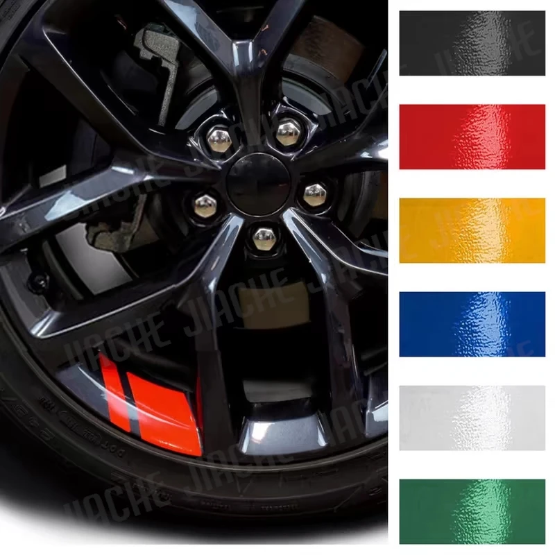 Car Sticker Reflective Car Wheel Rim Vinyl Warning Stickers Hash Mark Stripe Racing Wheel Hub Decals Car Funny Stripe Trims