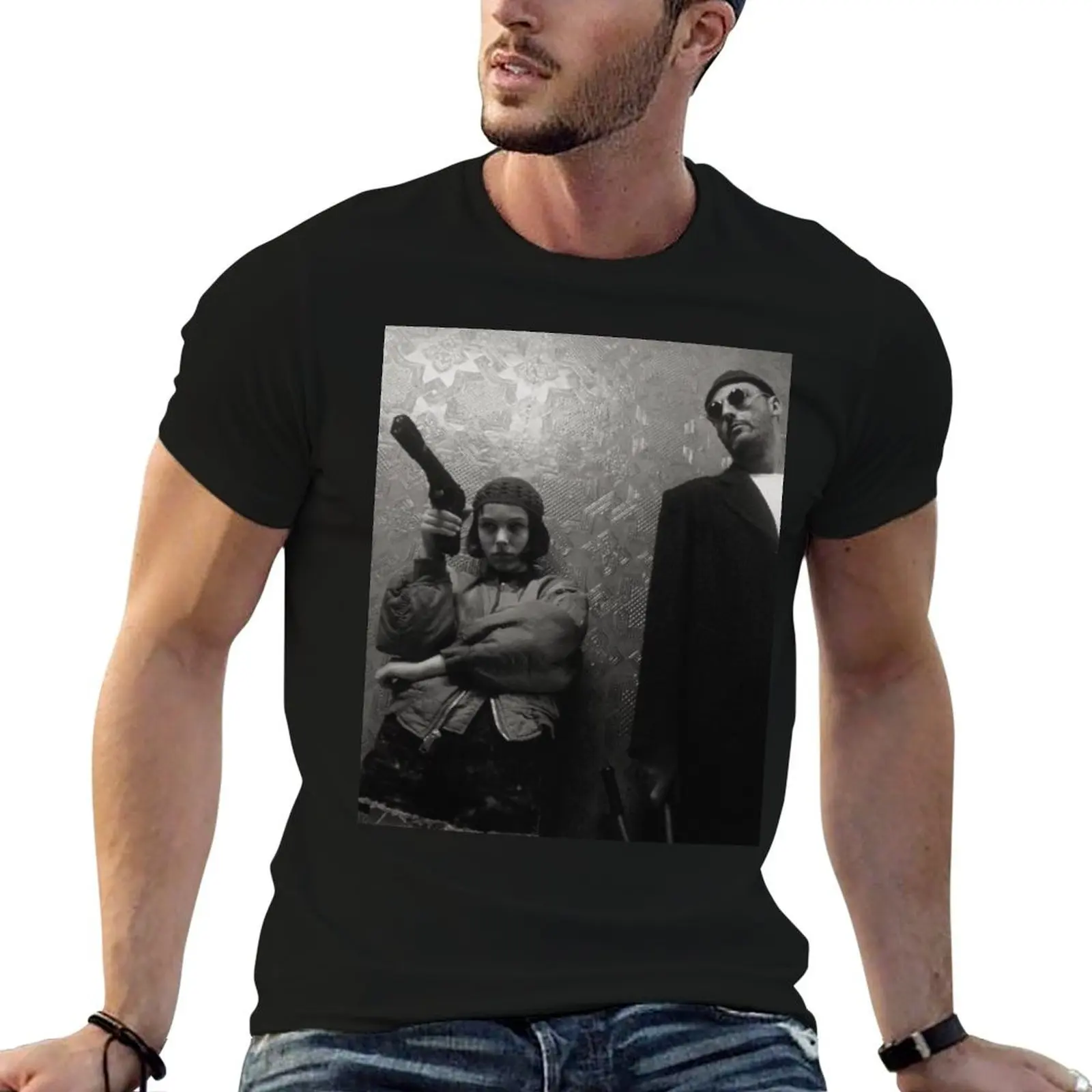 Leon the professional midcentury retro movie poster T-Shirt Tough Fabric Work Tee