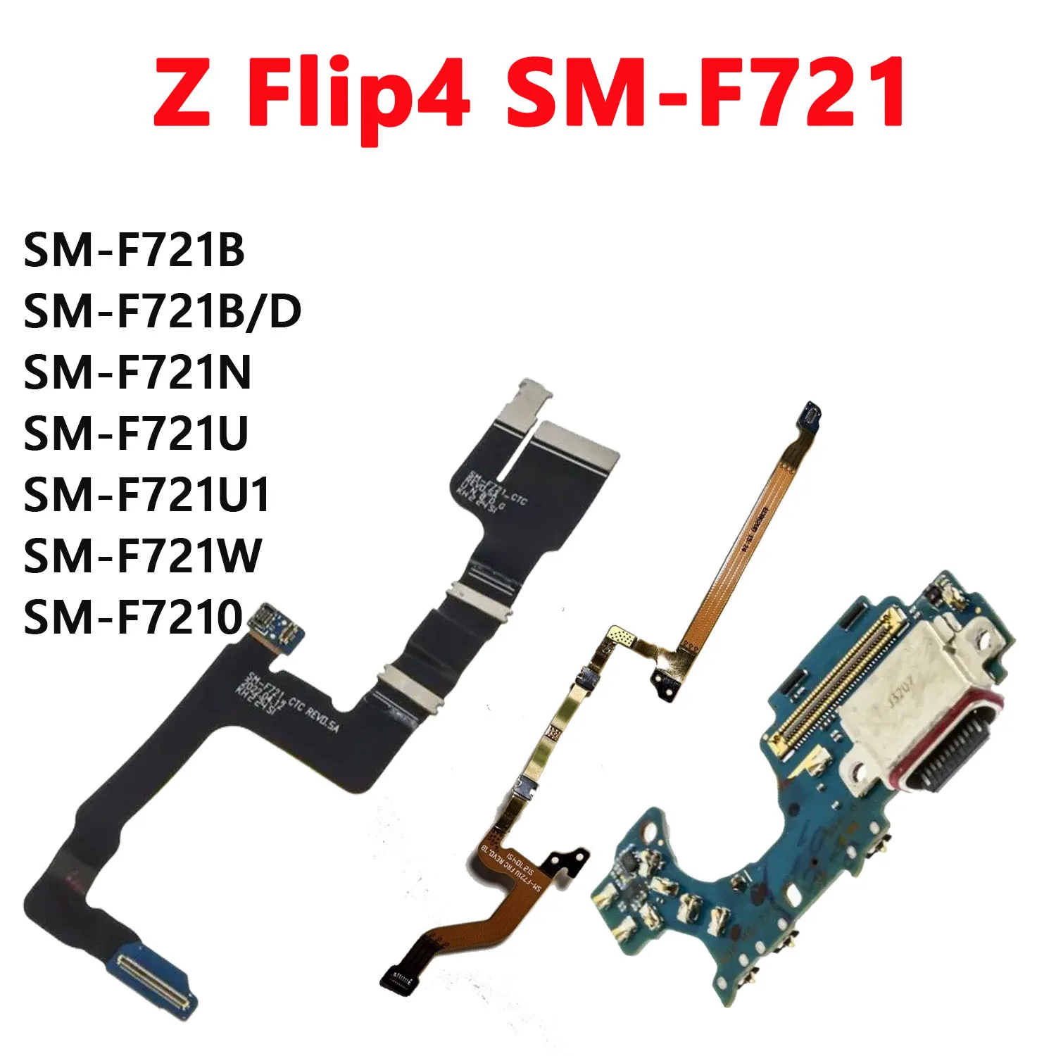 Mainboard LCD Display Spin Axis Flex Cable Charging Port Board Signal WIFI For Samsung Galaxy Z Flip 4 F721 F721B F721U F721N