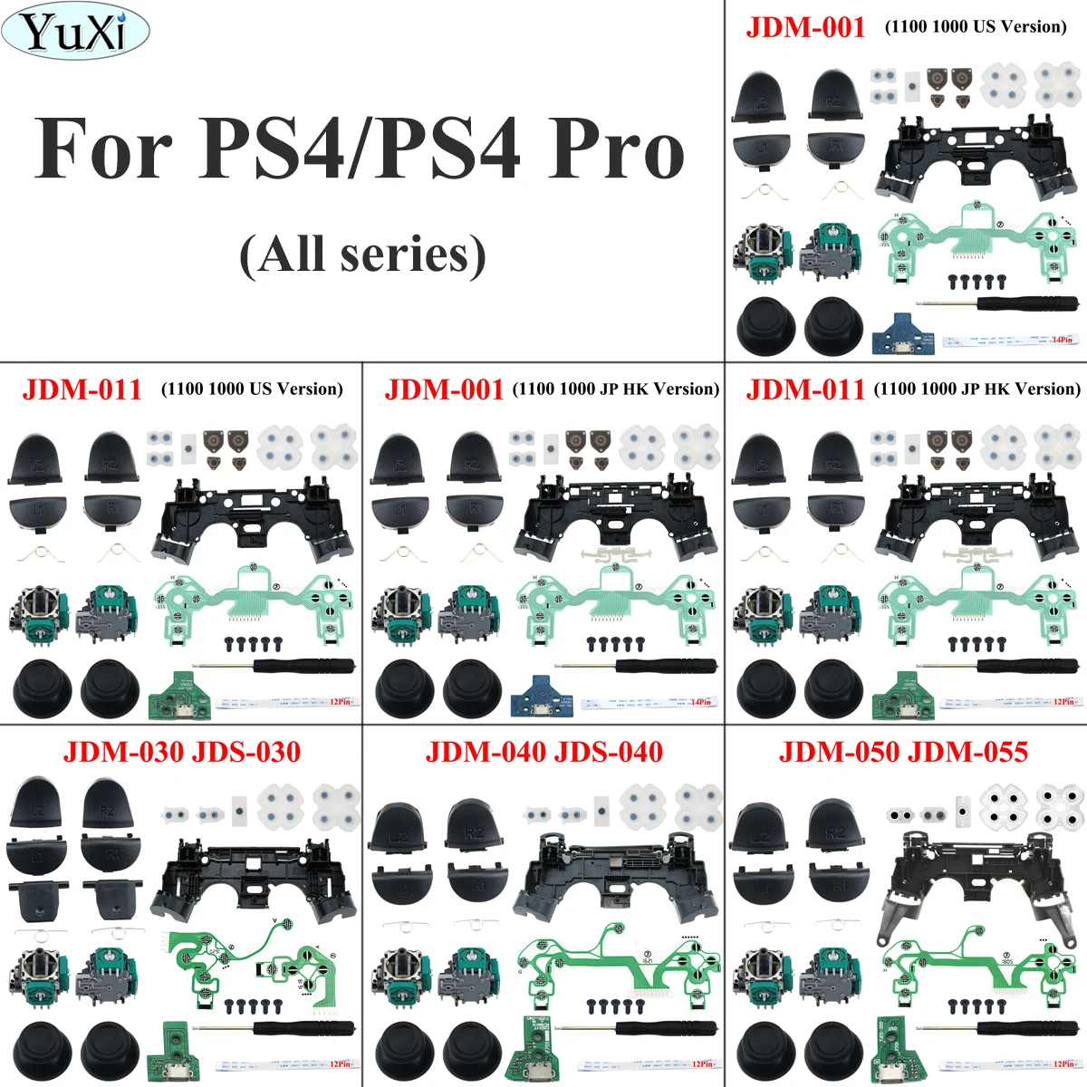 For PS4 Pro JDM JDS 055 050 040 030 001 011 Controller L1 R1 L2 R2 Trigger Button Conductive Rubber Charging Board Flex Cable