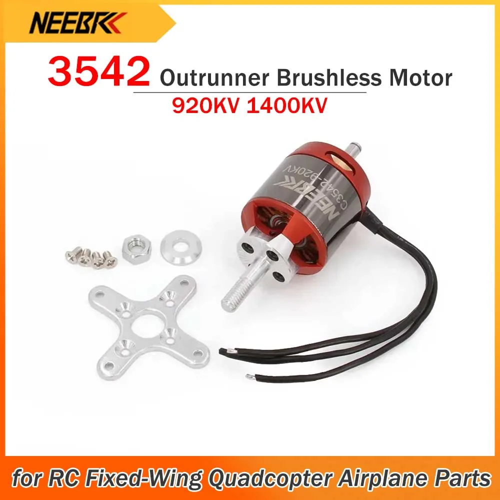 NEEBRC 3542 920KV 1400KV 2-4S Outrunner Brushless Motor for RC FPV Racing Drone Fixed-Wing Quadcopter Airplane Warbird Glide