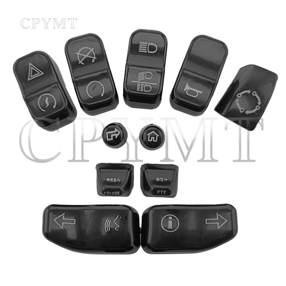 Motorcycle Black Housing Hand Control Button Cap Switch Cover Fit For  Touring Glide FLHT FLHX FLHR 2014-up
