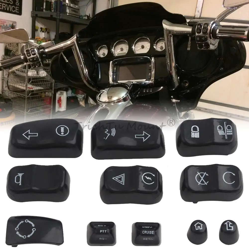 Motorcycle Handlebar Hand Control Button Housing Cap Switch Cover For Harley Electra Glide Road King FLHR Ultra FLHTK 2014-2024