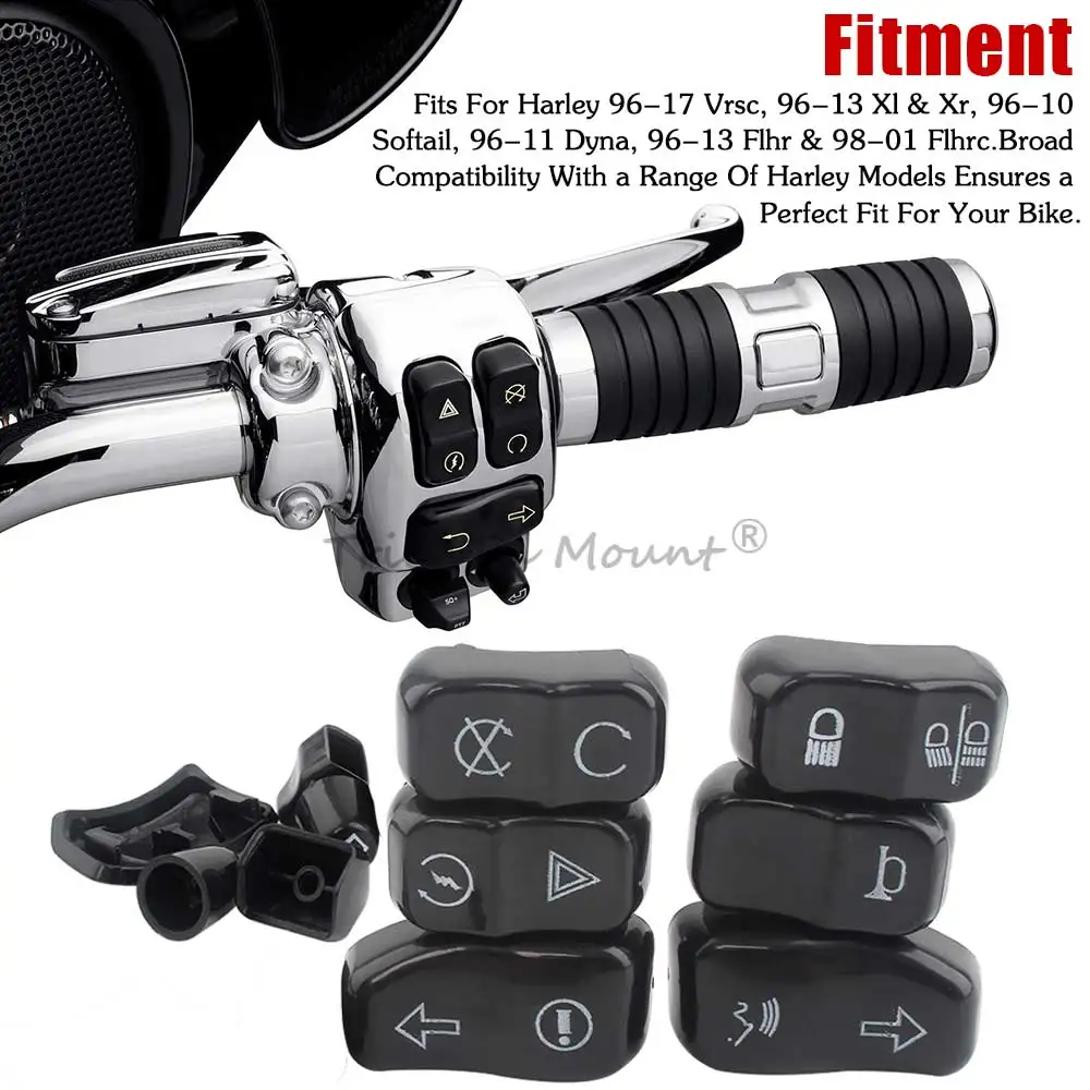 Motorcycle Handlebar Hand Control Button Housing Cap Switch Cover For Harley Electra Glide Road King FLHR Ultra FLHTK 2014-2024