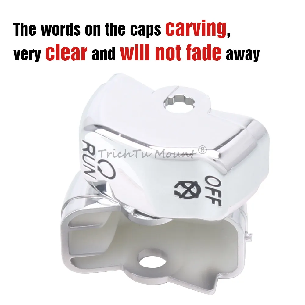 1 Set Motorcycle Handle Controls Switch Housing Button Cover Caps For Harley Road Glide Electra Glide Ultra Classic 96-13 Chrome