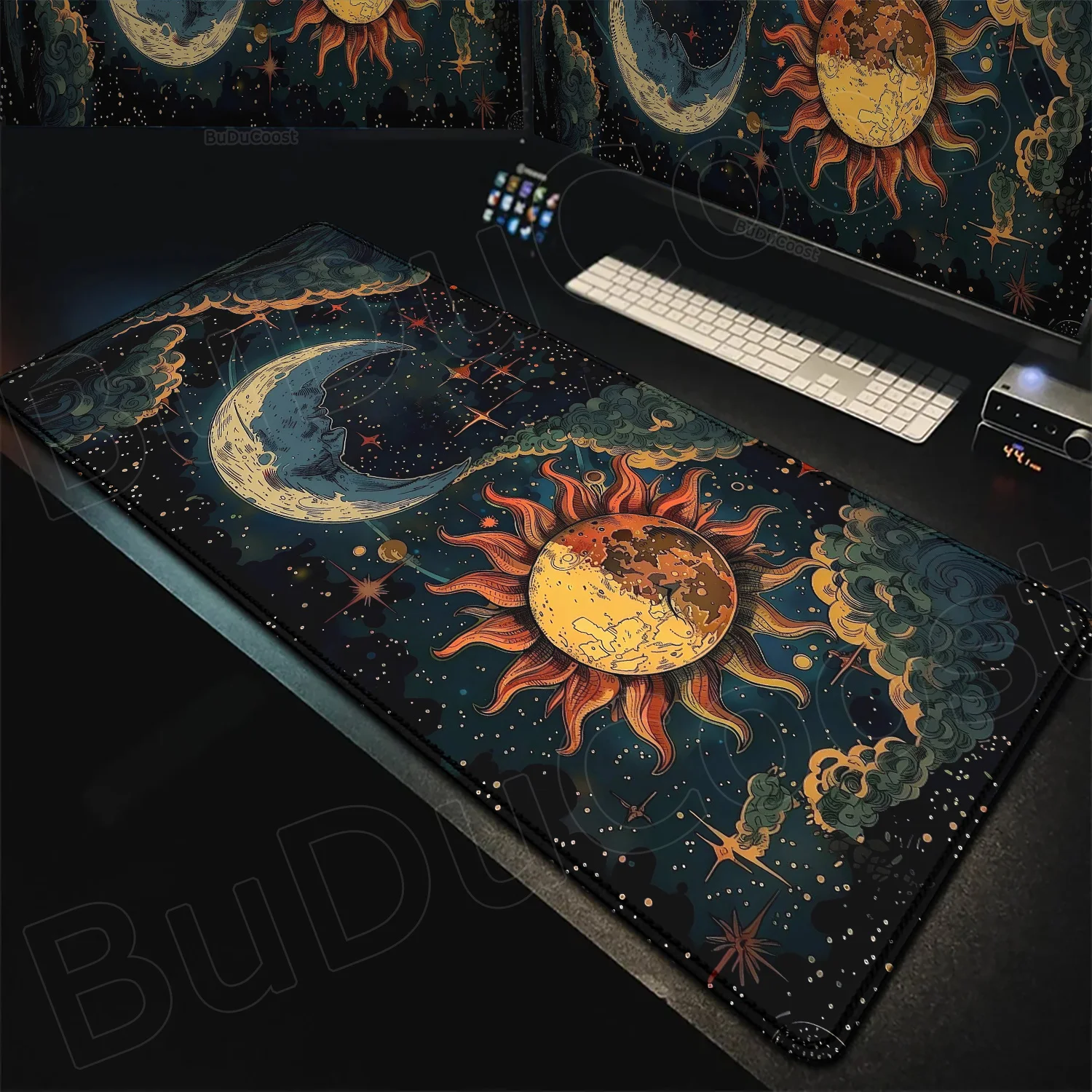 HD Printing Large Size Landscape Moon Mouse Pad Desk Mat for Office Gaming Mousepad Decoration Non-slip Comfort Rubber Desk Mats