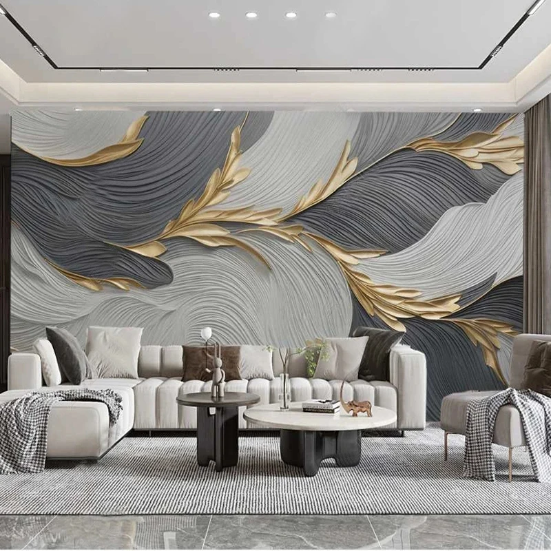 Custom 3D Wall Mural Creative Art Feather Geometric Patterns Photo Wallpaper Living Room TV Sofa Bedroom Papel De Parede Fresco