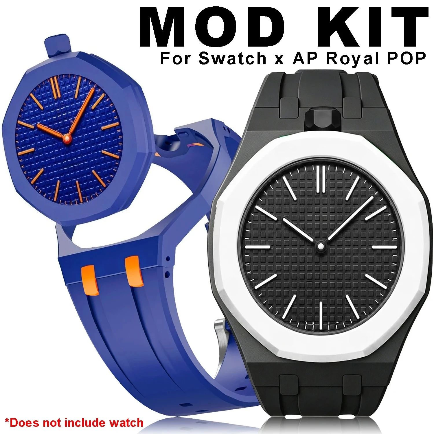 Ceramic Modification Kit For Swatch x AP Royal POP Biomaterials Watch Case Silicone Strap Pocket Changer To Wristwatch