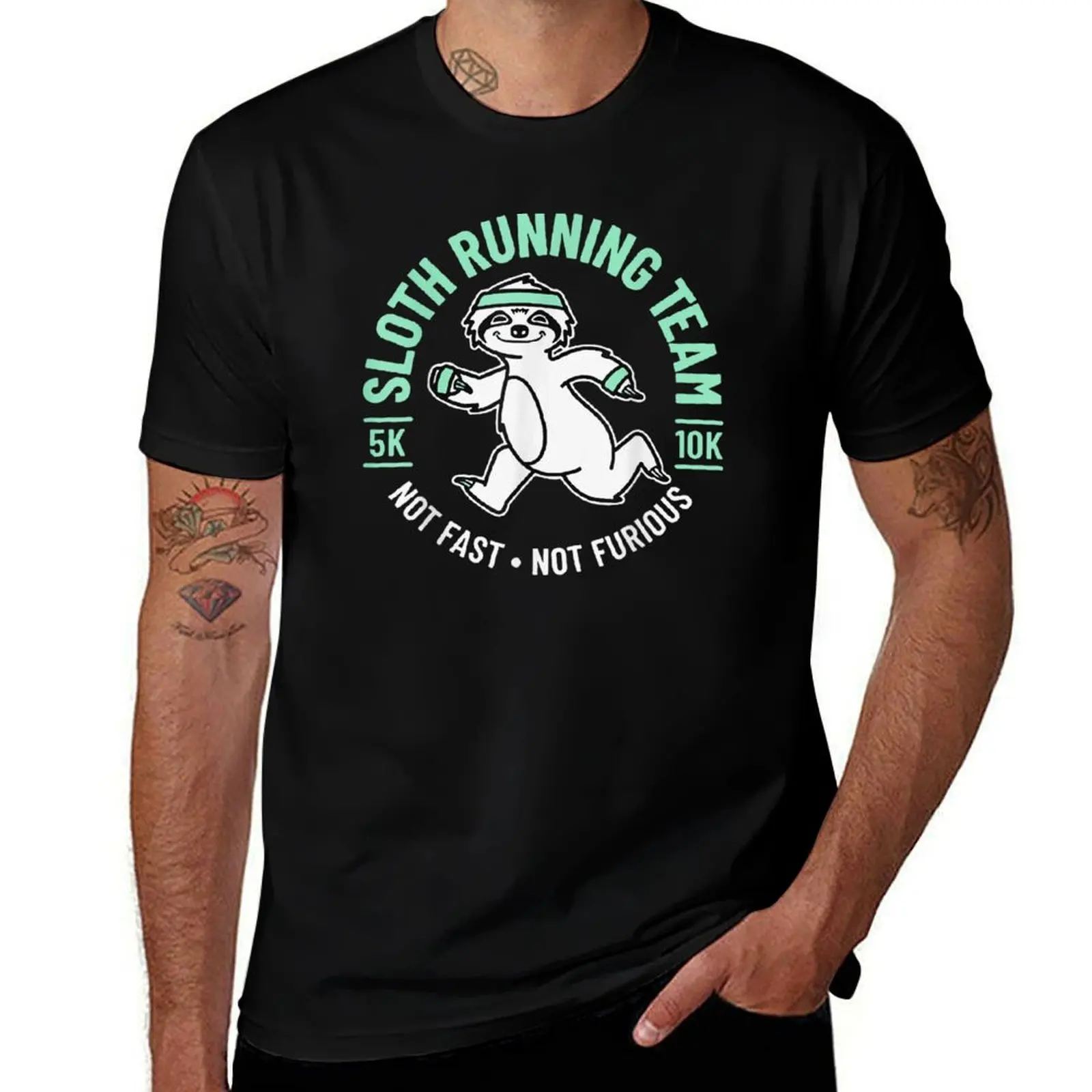 Sloth Running Team Not Fast Not Furious T-Shirt Breathable Workout Short Sleeve Top