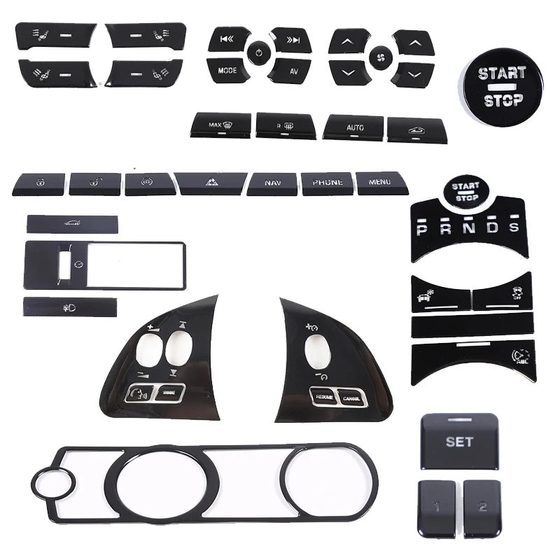 For Jaguar XF XJ 2008-2019 Car AC Gear Switch Repair Decals aluminum alloy Button Stickers Car Accessories Interior
