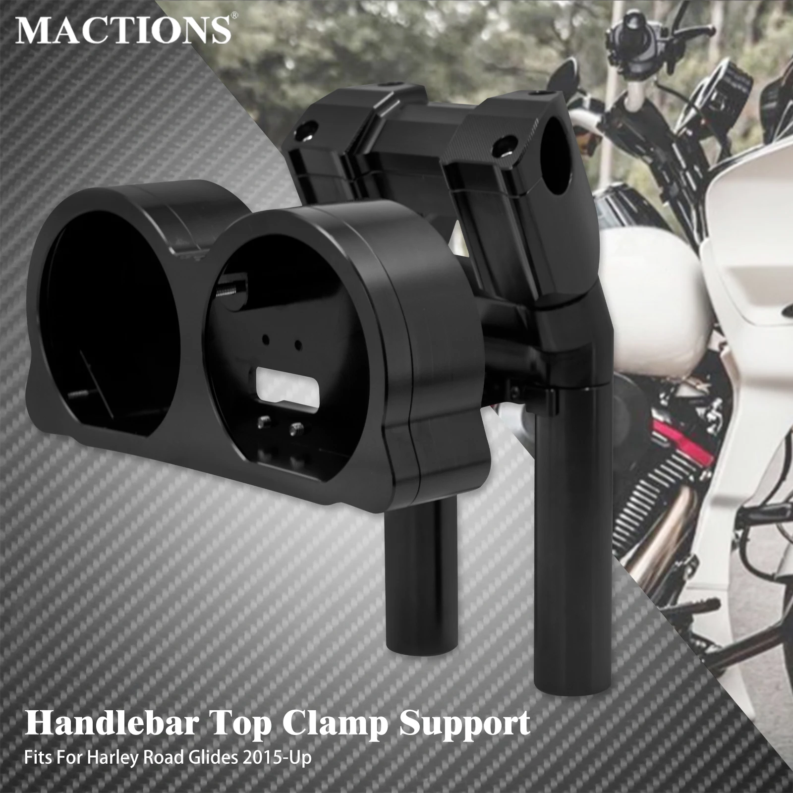 Motorcycle Adjustable Instrument Handlebar Clamp Riser Support Kit Control Bracket For Harley Touring Road Glide FLTRX 2015-2023
