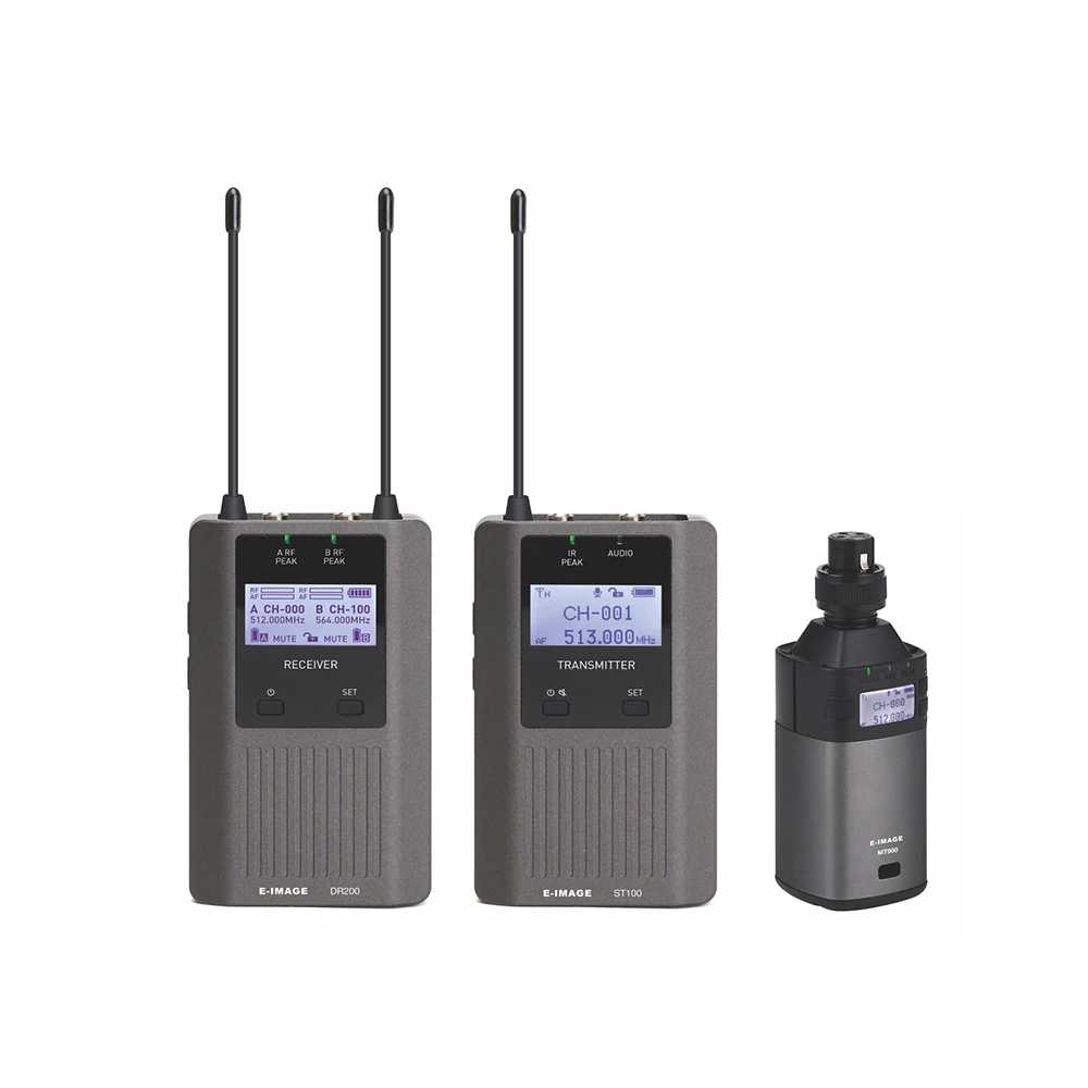 2026 E-IMAGE MTR-20 Dual-channel Wireless Microphone Kit(DR200+ST100+MT900)