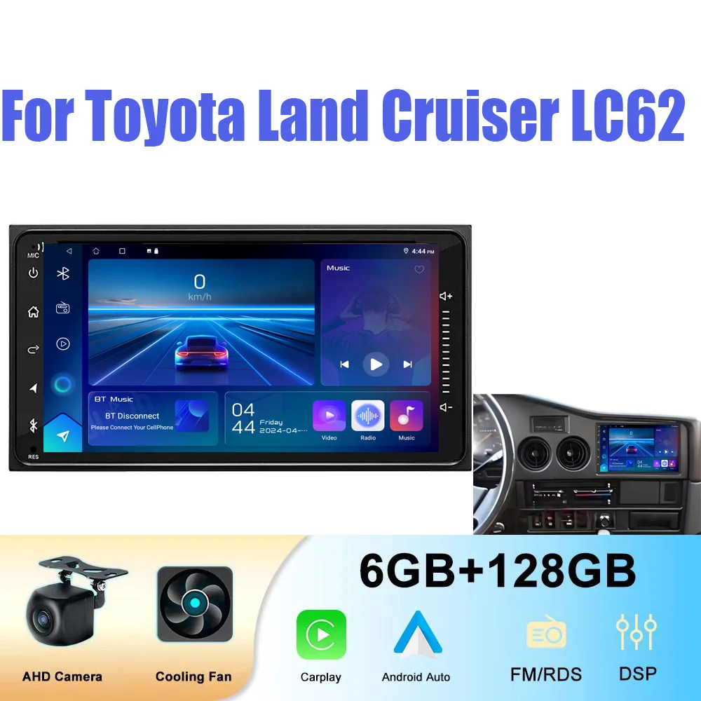 7“ 6-128GB Car Stereo Radio FOR  Toyota Land Cruiser LC62 Wireless Apple Carplay Android 15 Auto Head Unit Reversing Image