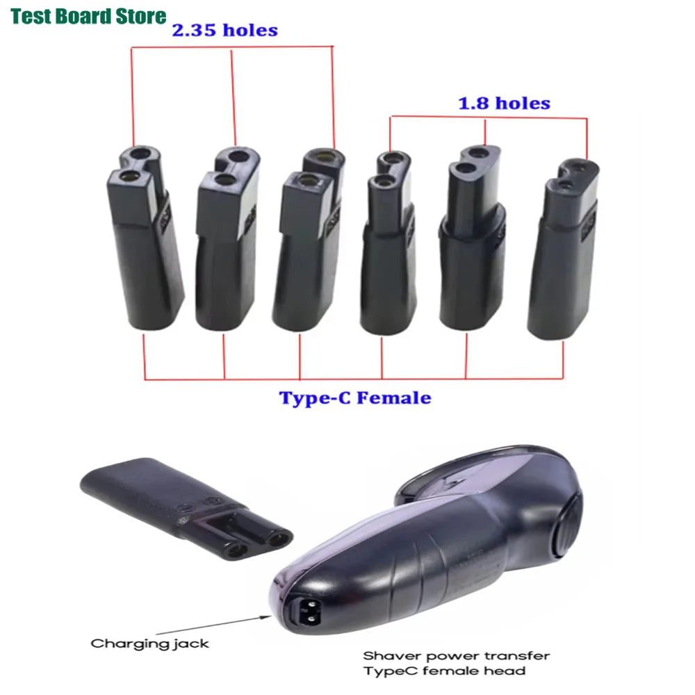 6pcs USB Type C Charger Converter Adapter Shaving Power Adapter for Universal Electric Hair Clipper Beard Trimmers Shavers