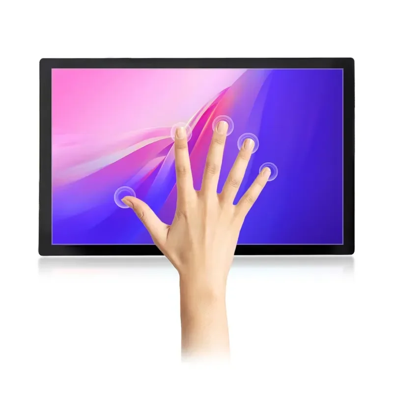 55 Inch Portable USB Capacitive Touch Screen Monitor Waterproof Business Display with Interactive Wall Mount for Office Use