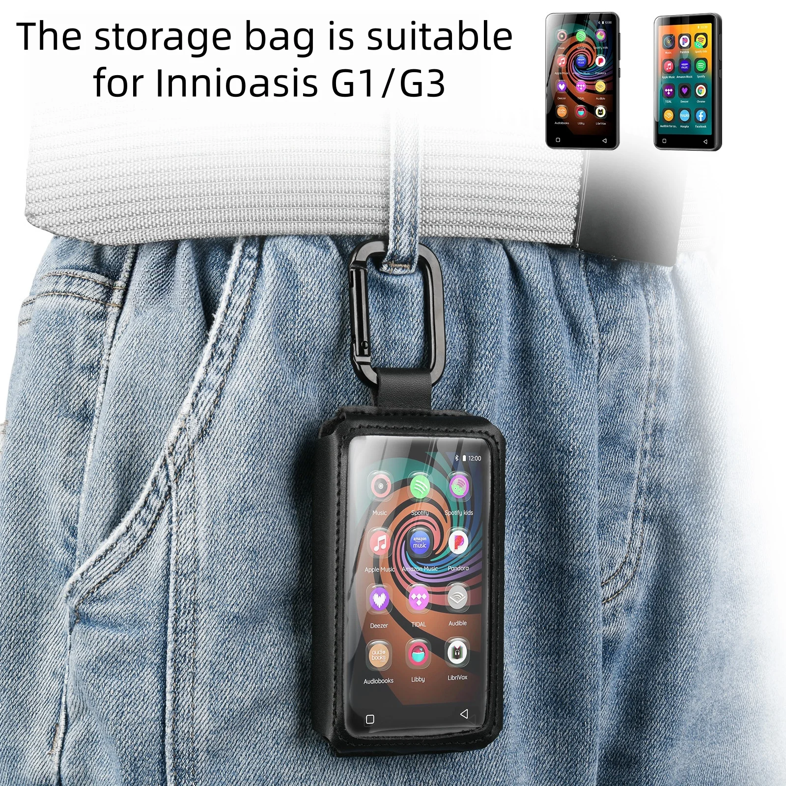 Portable Protective Storage Bag for Innioasis G1 G3 MP3 MP4 Player, Shockproof Travel Carry Pouch Audio Accessory
