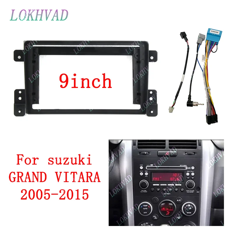 LOKHVAD 9 Inch Car Frame Fascia Adapter For Suzuki Super Grand Vitara 2005-2015 Android Radio Dash Fitting Panel