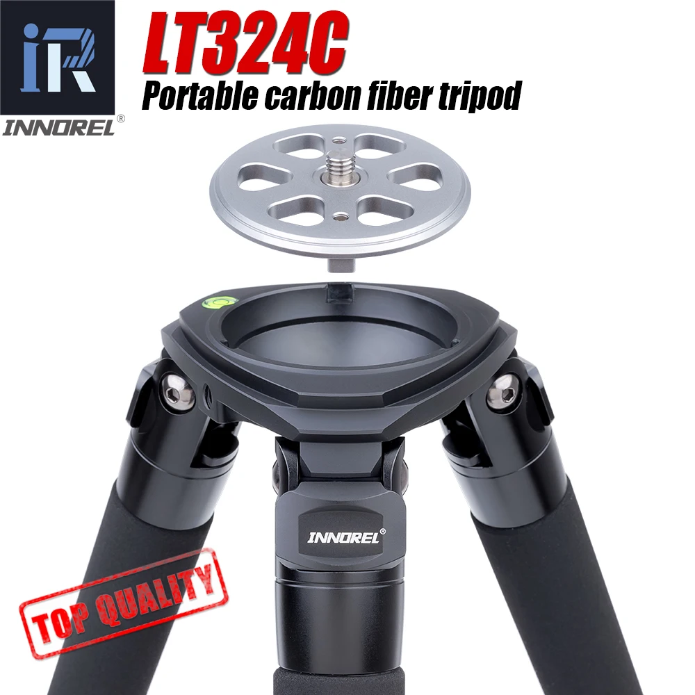 LT324C Portable 10 Layers Carbon Fiber Tripod for Camera Bird Photography Heavy Stand DSLR Ballhead Fluid Head 75mm Bowl Adapter