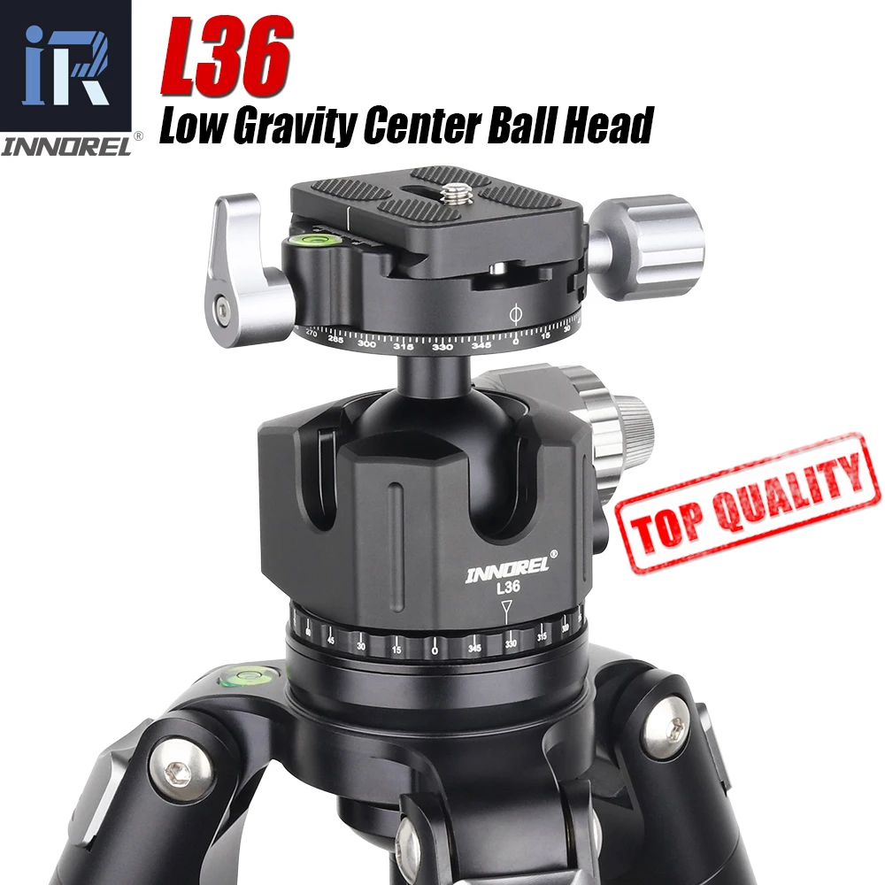 INNOREL L36 low gravity center tripod ballhead with aluminum arca swiss quick release plate panorama for digital SLR cameras