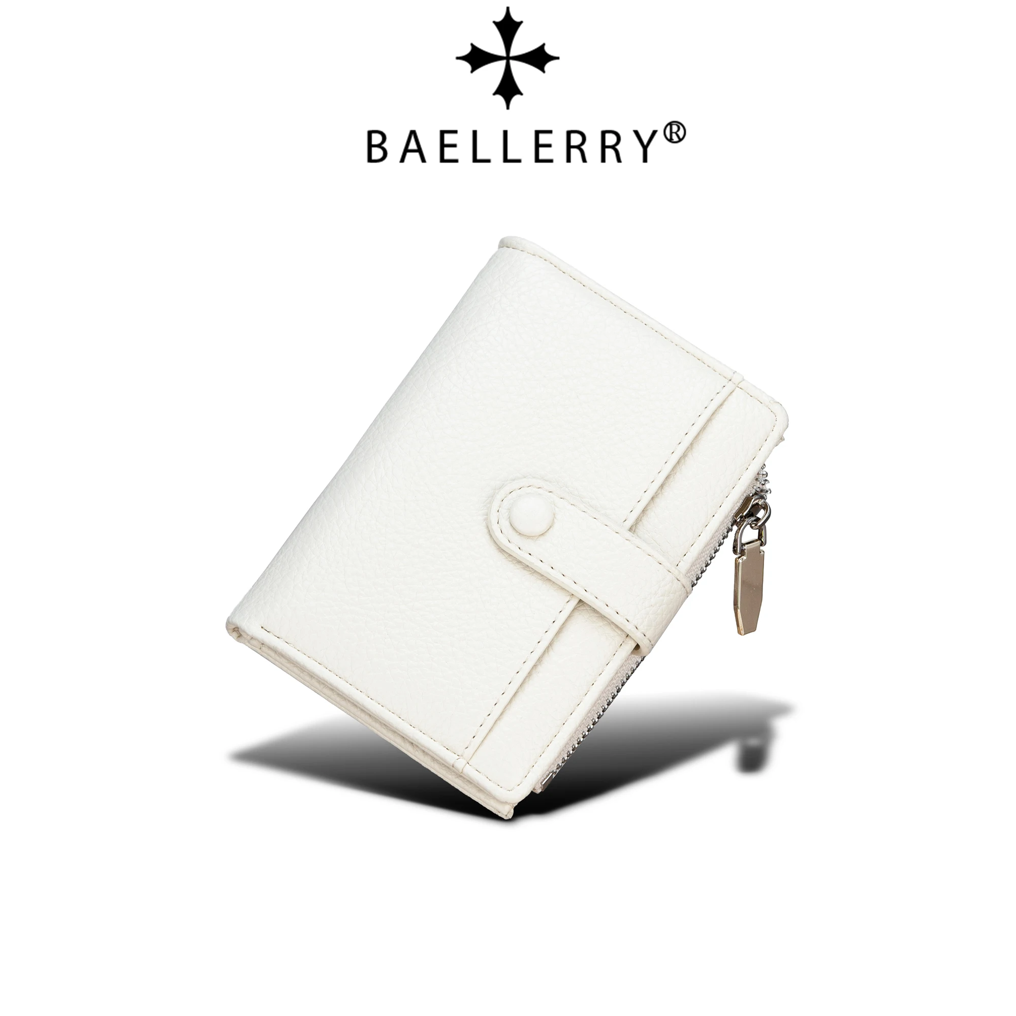 Baellerry Premium Women's Short Wallet Multi-card Slot Solid Color Fashion Zipper Soft PU Leather Wallet Coin Purse