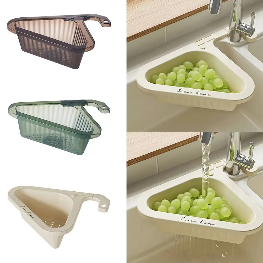 Gifts Triangle Kitchen Drain Basket Punch-free Portable Sink Retractable Rack Kitchen Accessories Vegetable Basin