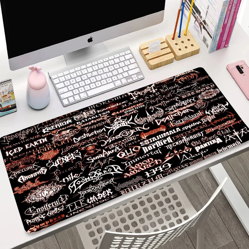 Metal Band Mouse Pad Xxl Large Size Gaming Desk Mouse Mat English Office Software Mousepad Anti Slip Office User Keyboard Pads