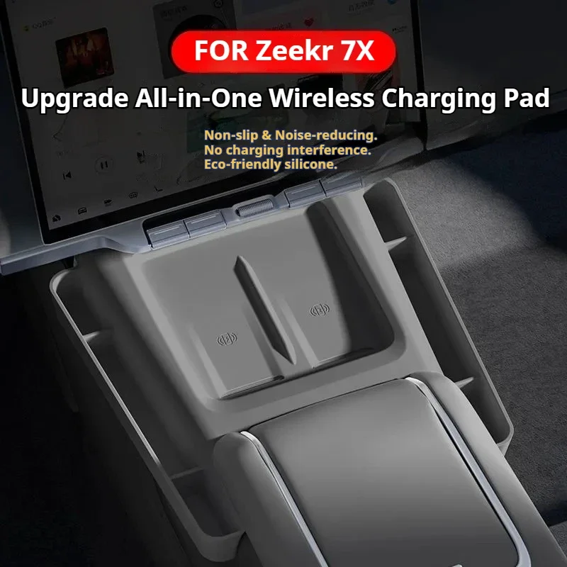 For ZEEKR 7X Wireless Charging Pad Central Control Silicone Anti-Slip Mat Car Interior Accessories