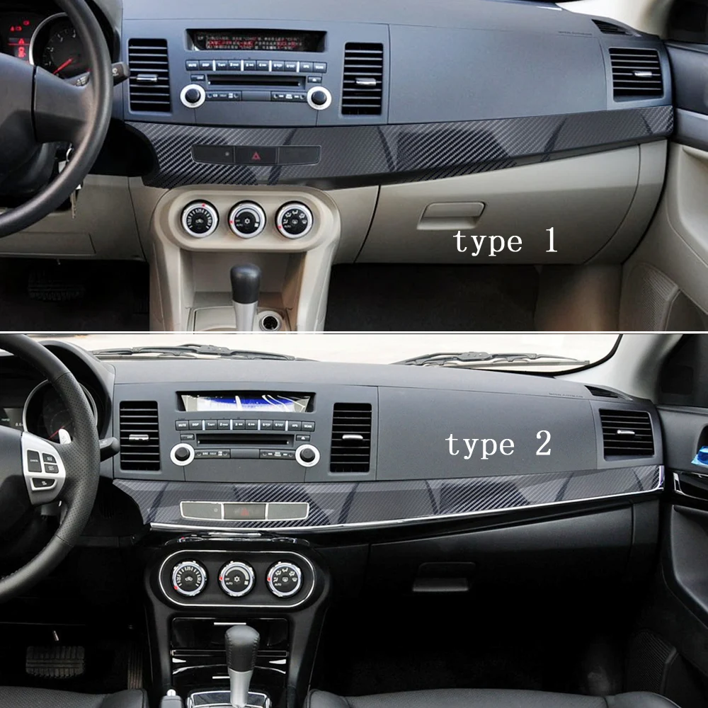 For Mitsubishi Lancer EX 2009-2016 Interior Central Control Panel Door Handle Carbon Fiber Sticker Decals Car Styling Accessorie