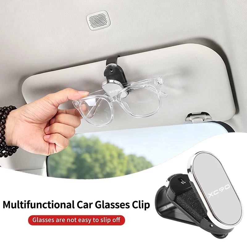 Car Sunglasses Clip Sun Visor ABS Plastic Glasses Holder Auto Accessories For Volvo Rdesign XC90 S60 XC60 V70 S80 S40 V50 V40