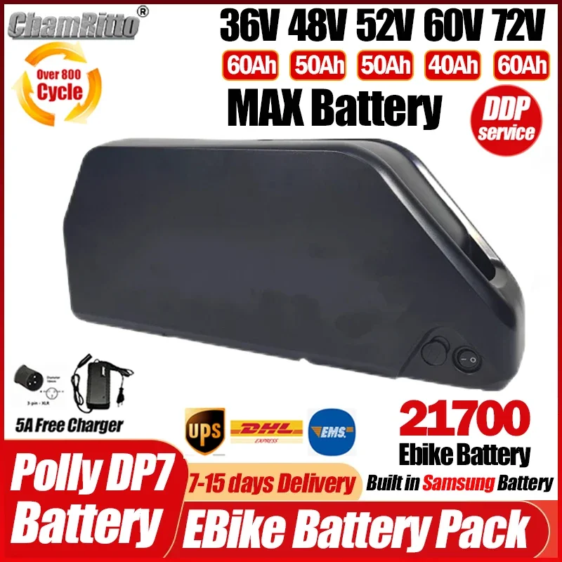 Cham 36 60 52v 48v 72v 45ah 60ah Battery Hailong Polly Dp7 E-bike 20s 30ah 50ah 40 35ah 25 20ah 2000w 3000w rider Ebike Battery