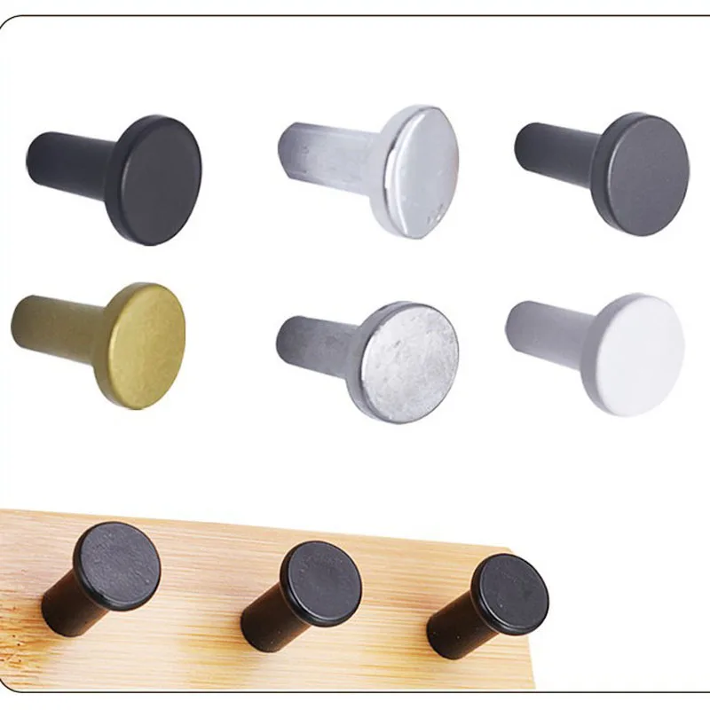 10PCS Modern Simple Single Hole Round Head Handle Clothes Cabinet Door Handle Furniture Hardware Black Single Hole Handle