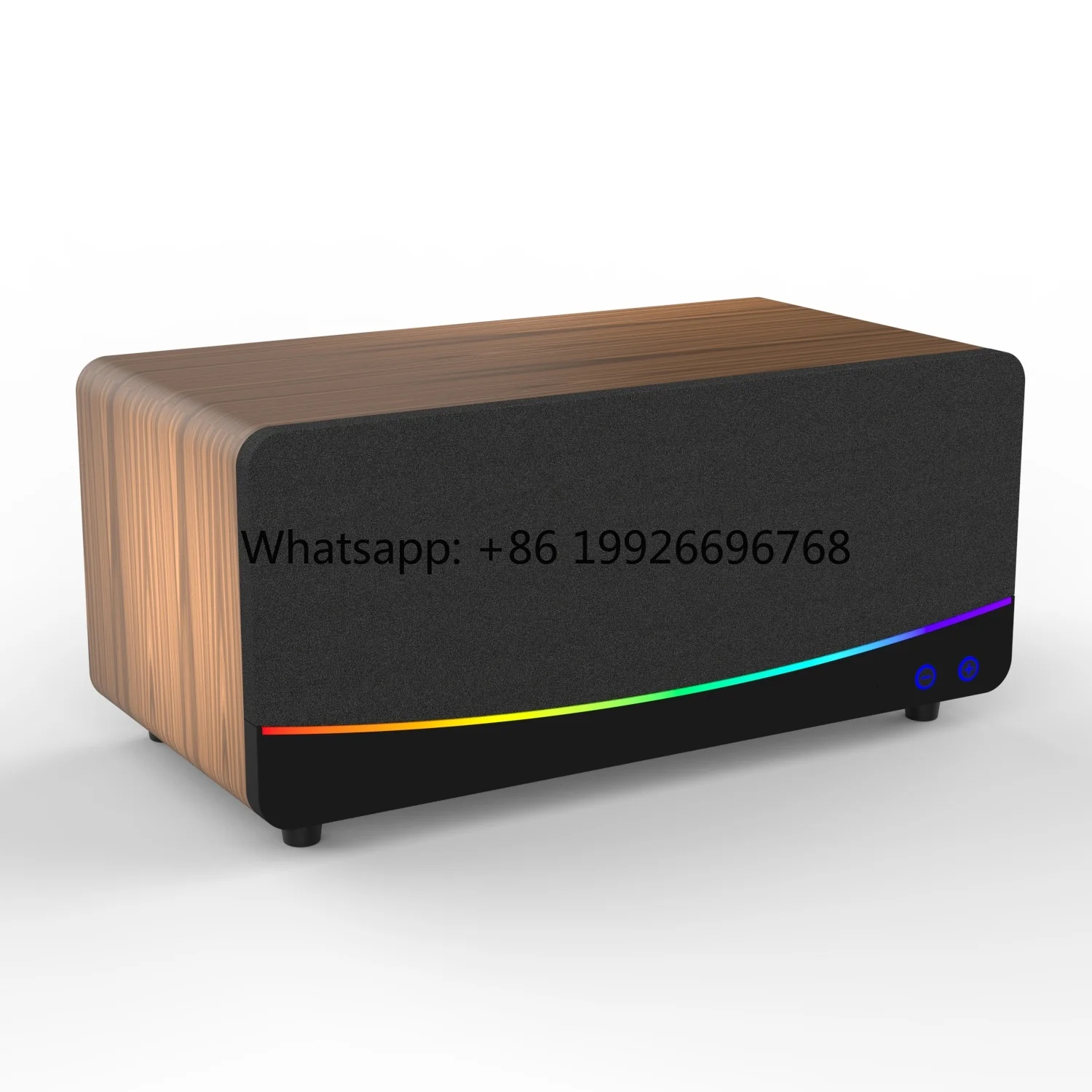40W WS-005 Retro Wood Wireless Blue Tooth Speaker&Deep Bass Subwoofer HiFi Sound RGB LED Lights Support 3.5mm Aux USB for TV/PC