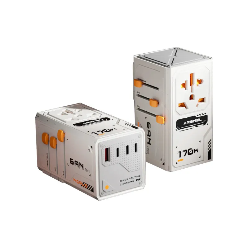 TEGIC×ARSMEL 170W Universal Travel Adapter Global Multi Plug Converter International Power Socket Charger with USB PD