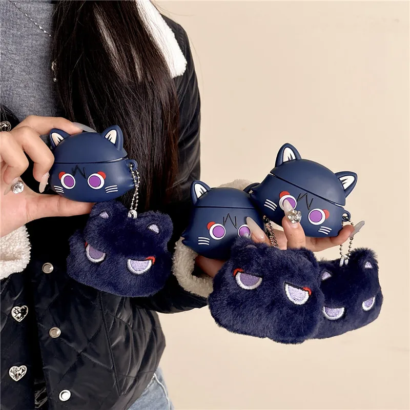 Wanderer Cat Genshin Impact Earphone Case for AirPods 1 2 3 Pro Pro2 4 Wireless Bluetooth earphones headset headphone Cover