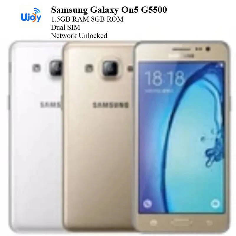 Samsung Galaxy On5 G5500 1.5GB RAM 8GB ROM Android Mobile Phone 4G LTE Dual SIM Network Unlocked Refurbished Smartphone