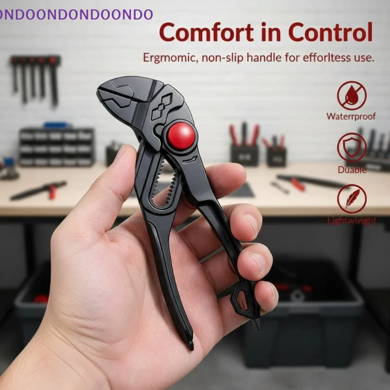 4 Inch Adjustable Water Pump Pliers Mini Multifunctional Ergonomic Handle Plumbing Pipe Wrench for Daily Household Repair Work