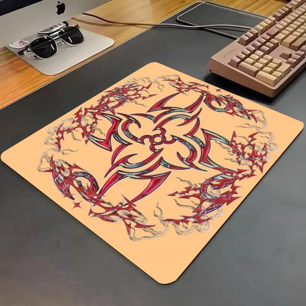 Red Gothic Tribal Mandala Circular Art Design Small Mouse Pad Speed Mousepad Premium E-Sports Gamer Desk Mat For Laptop Gaming