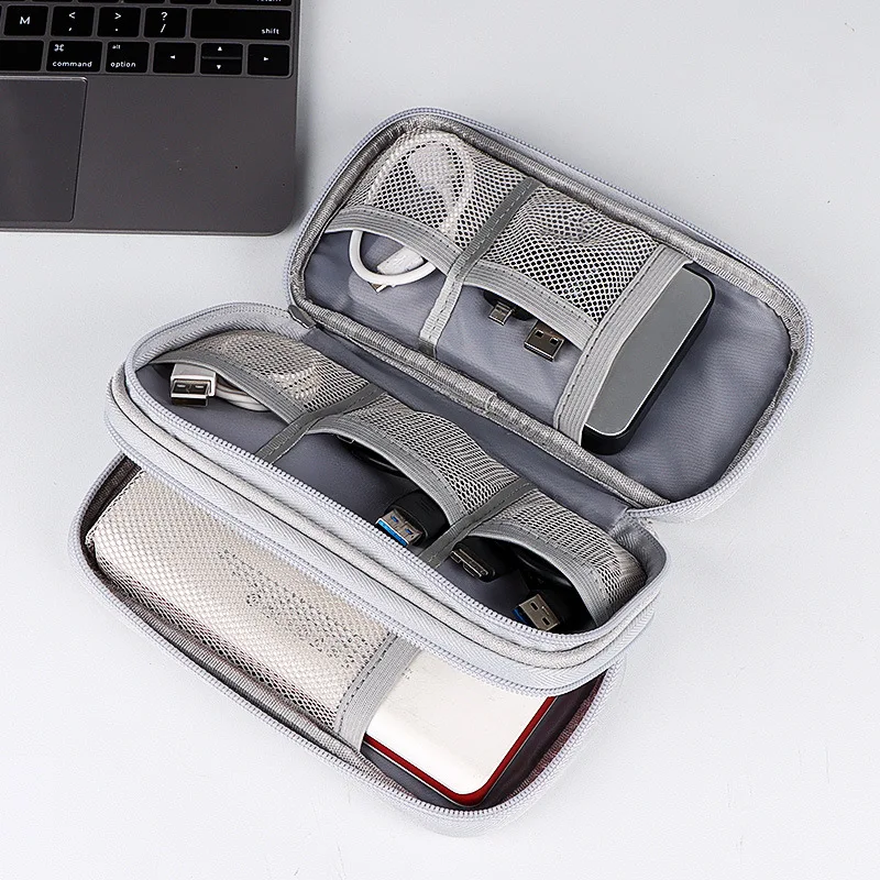 Double-Layer Portable Waterproof Electronic Organizer Bag for Travel Cables and Multifunctional Smartphone & Digital Accessories