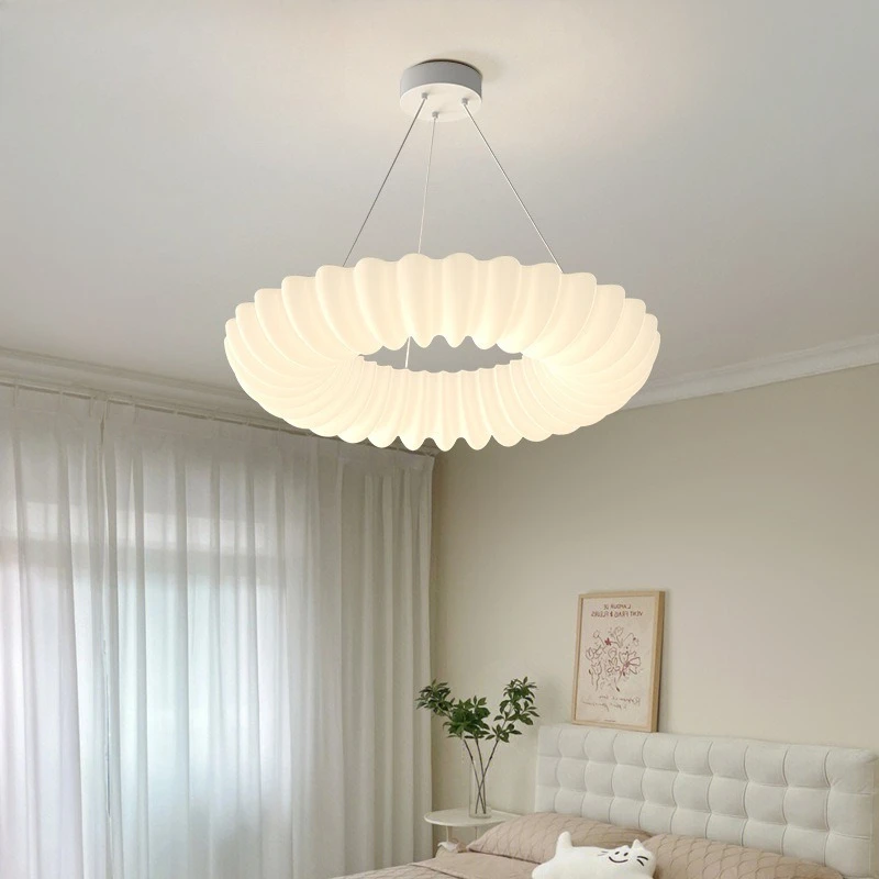 Modern Minimalist Pendant Light for Living Room, Nordic Cream Style Chandelier for Bedroom, Home Decor Accent