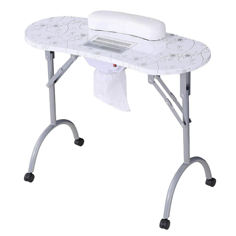 Portable manicure table Foldable manicure desk lamp Beauty table with vacuum cleaner Manicure