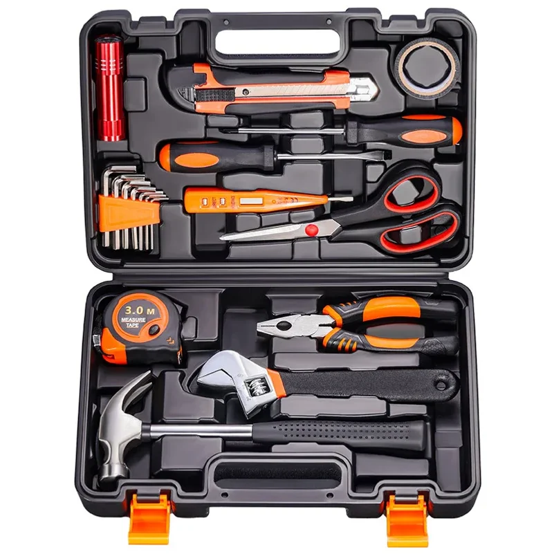 Complete Hardware Set Small Household Tool Kit with Portable Tool Storage Case Multi Functional Hand Durable Repair Tool Set