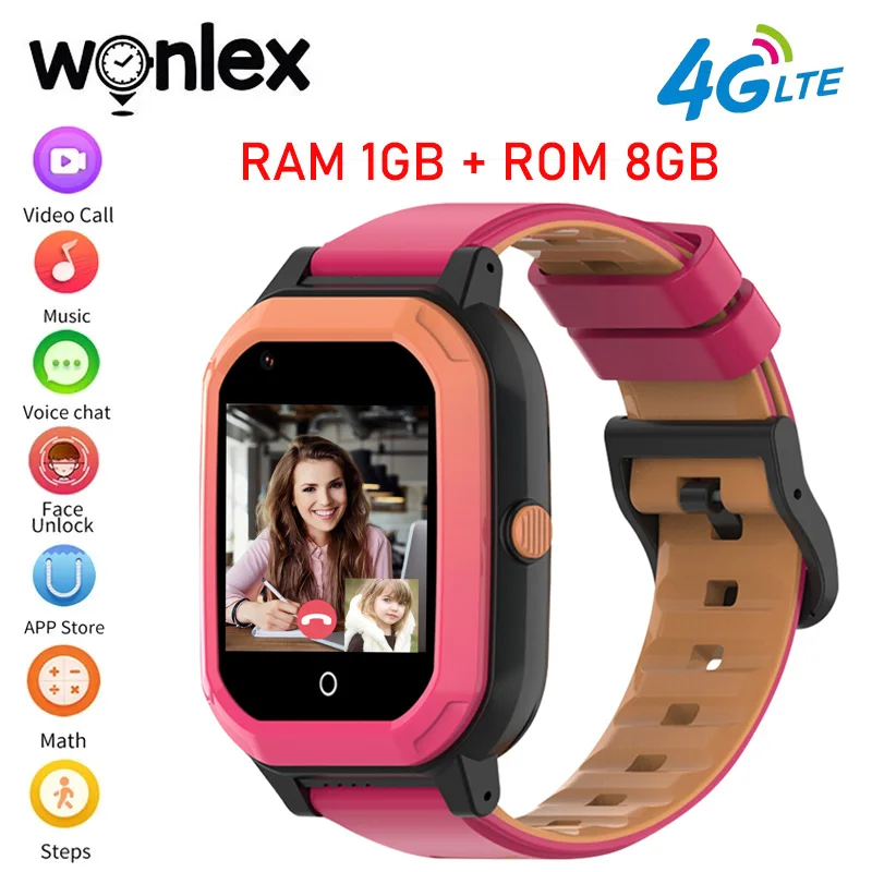Wonlex 4G Smart Watch Kids GPS WIFI Tracker GEO Fence Anti Lost Video Call Kids Watch KT20 Cute Cat Ears Children Smart Watch