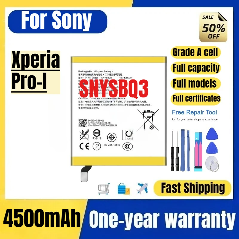 SNYSBQ3 for Sony Xperia Pro-I Mobile Phone Battery High Quality High Capacity Battery Replacement Bateria Grade A Cell with Tool