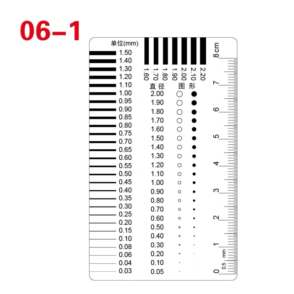Plastic Point Gauge Film Rule Transparent High Precision Crack Width Gauge Measurement Tool Spot Inspection Ruler Construction