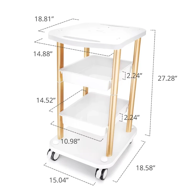 New design multifunctional trolley foldable folding hand beauty salon blond hair trolley