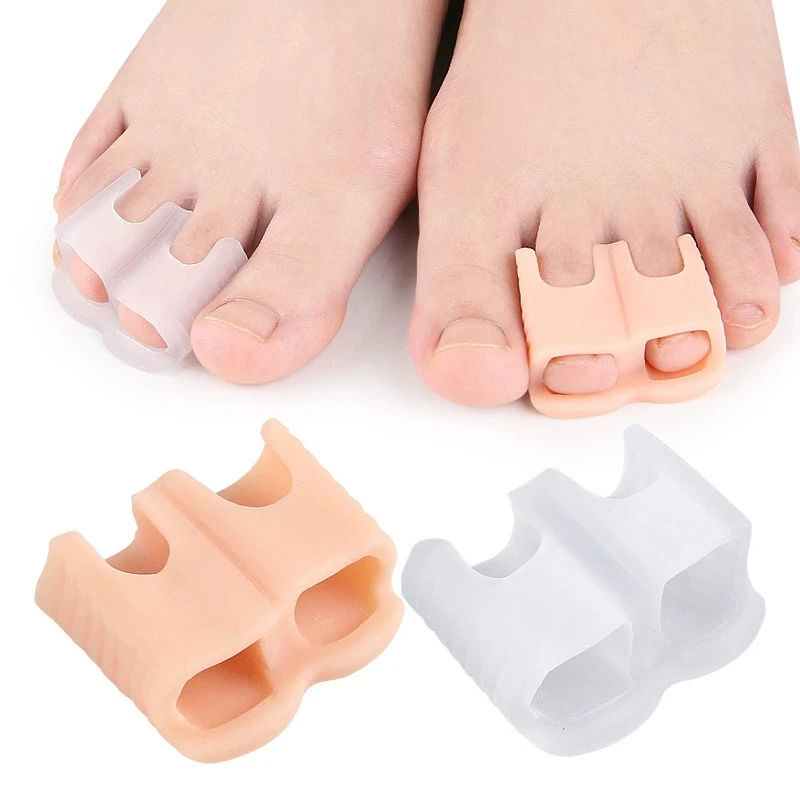 1/2 Pairs Toe Sleeve Fingers Separator Hallux Valgus Corrector Overlapping Soft Silicone Anti-Friction Double-Toe Toe Protector