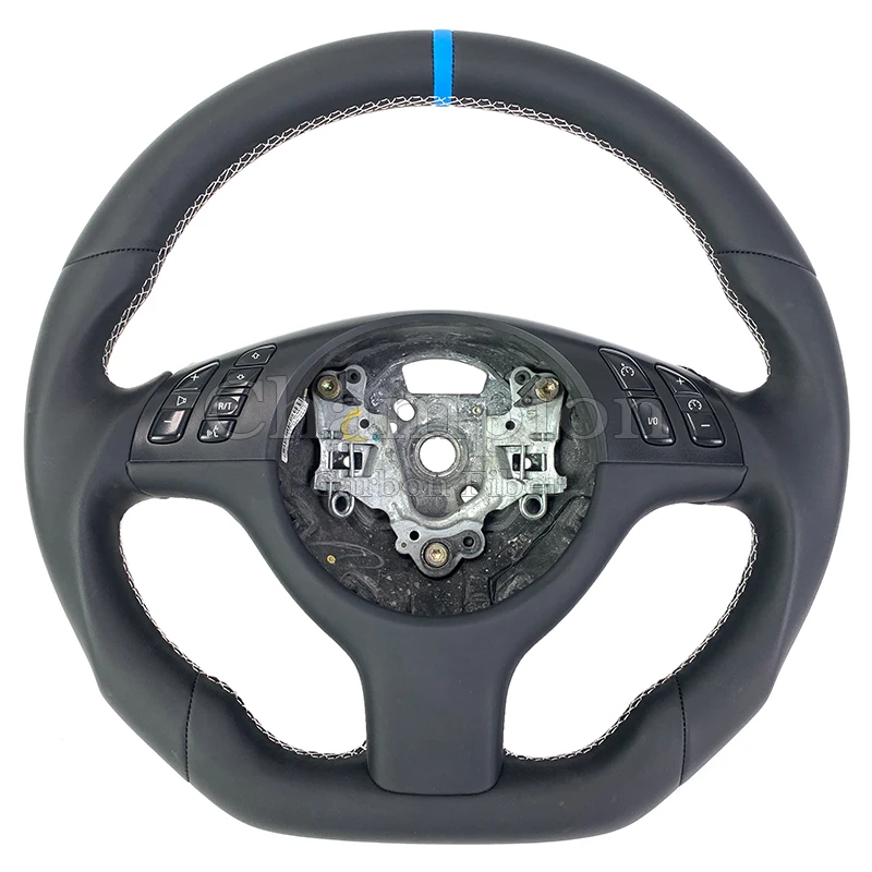 FOR BMW Sport Steering Wheel Black Handmade Leather Car Steering Wheel for BMW M3 E46 E39 E53 330ci 325i Series Without airbags