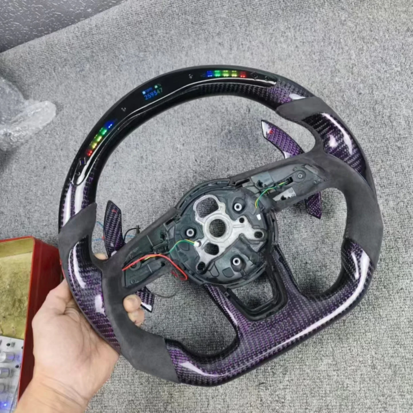 Led Car Steering Wheel for Audi Q8 SQ8 A3 A4 B9 A5 B8 A6 C7 A7 S3 S4 RS3 RS5 RS7 RS6 C8 Carbon Fiber Sports Model