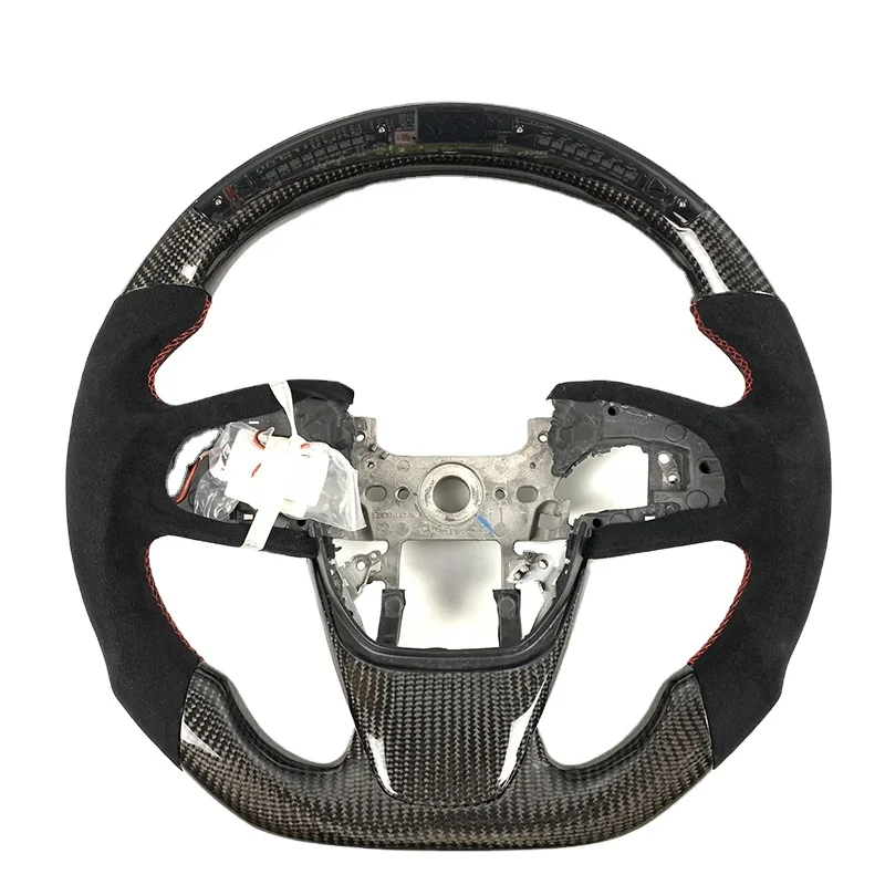 Custom Car Interior LED Carbon Fiber Steering Wheel Cover for Honda Civic CRV Accord OdysseyWithout airbags